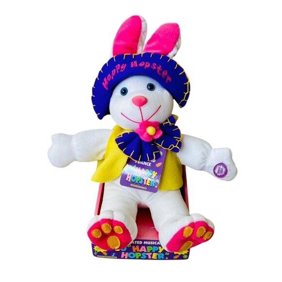 Vintage Dan Dee Happy Hopster Easter Bunny Plush 16'' Sings Dances Tested - Picture 6 of 8